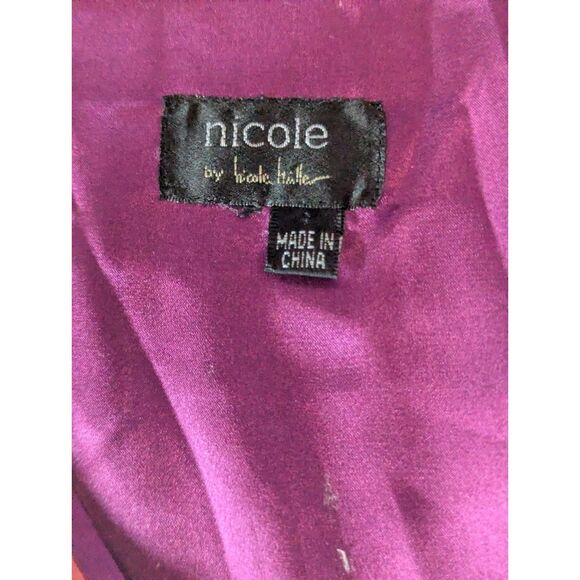 Y2K Nicole Miller Purple Paisley Dress Silk Sash Fairycore Boho Maxi Vintage S - Picture 4 of 8